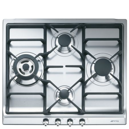 SMEG Classica Table de cuisson 60cm gaz inox brossé SER60SGH3 sécurisée 4 foyers