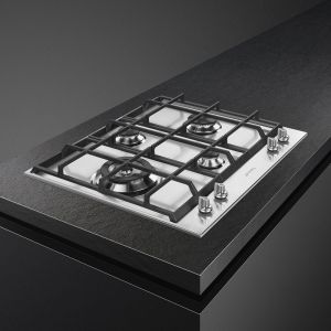 SMEG Linéa Table de cuisson gaz 60cm inox, 4 foyers, thermocouples, PX164L