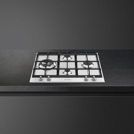SMEG Linéa Table de cuisson gaz 60cm inox, 4 foyers, thermocouples, PX164L