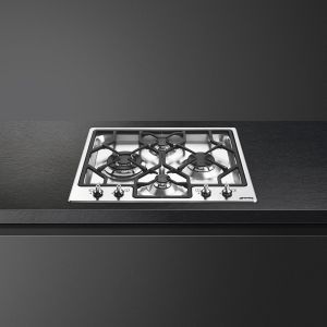 SMEG Classica table de cuisson gaz 60cm inox brossé 4 brûleurs PGF64-4