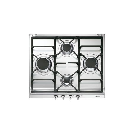 SMEG Elementi table de cuisson gaz 60cm inox, 4 foyers, S60GHS, fonte, sécurité
