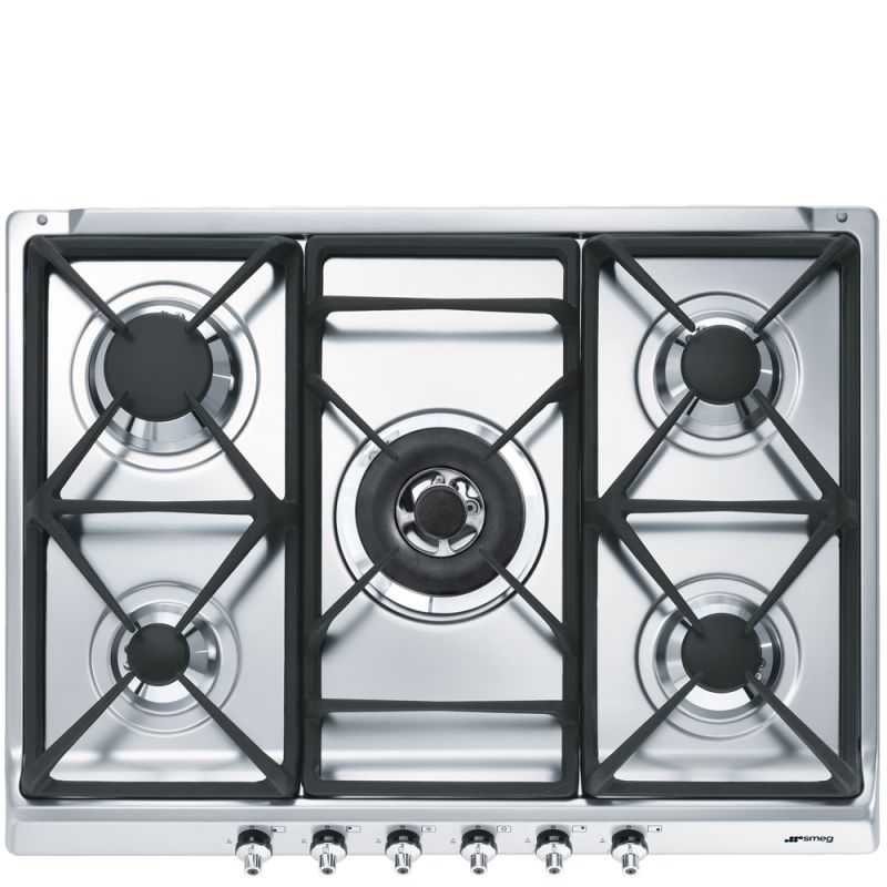 SMEG Classica table de cuisson gaz 70/75cm inox brossé 5 foyers SE70SGH-5
