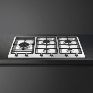 SMEG Classica table gaz 90 cm 5 foyers, ultra-rapide, inox PS9062