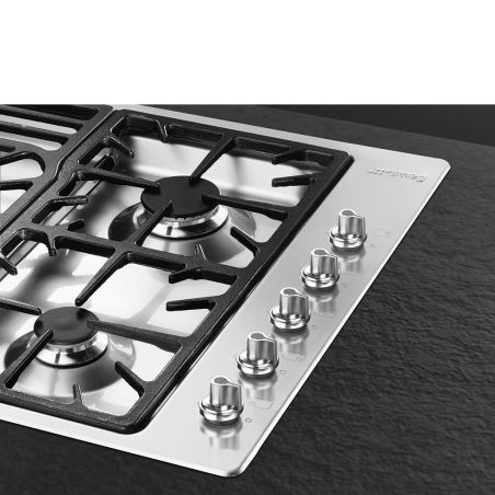 SMEG Classica table de cuisson gaz 90 cm, 5 foyers, inox satiné, PGF95-4