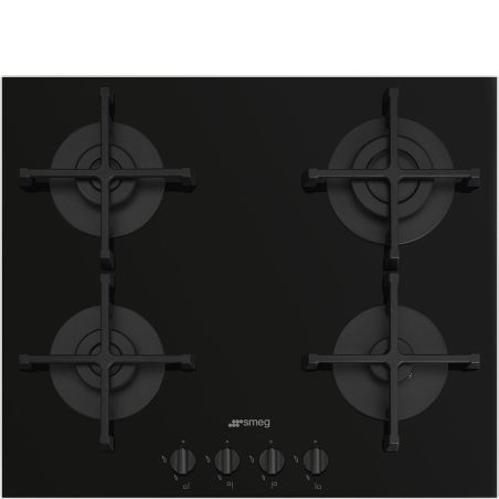 SMEG Elementi Table de cuisson gaz 60cm verre noir 4 foyers PV264B