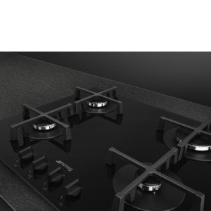 SMEG Elementi Table de cuisson gaz 60cm verre noir 4 foyers PV264B