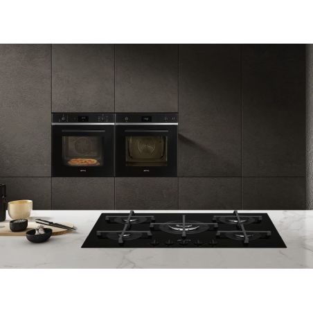 Four combiné vapeur Smeg Elementi 60cm Noir pyrolyse 11 fonctions SOP6401S2B