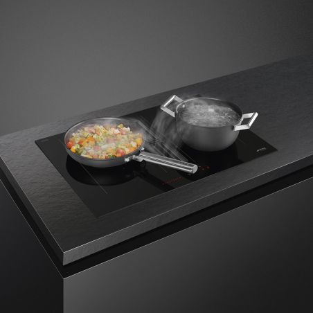 SMEG HOBD472D2 hotte table induction 70cm, 4 foyers, Multizone, booster, A+