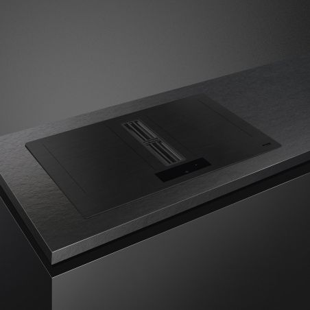 SMEG Classica Hotte induction 83cm Multizone, 4 foyers, filtre charbon, noir HOBD382MB2