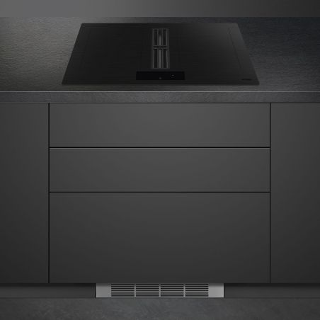 SMEG Classica Hotte induction 83cm Multizone, 4 foyers, filtre charbon, noir HOBD382MB2