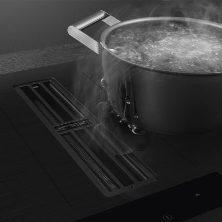 SMEG Classica Hotte induction 83cm Multizone, 4 foyers, filtre charbon, noir HOBD382MB2