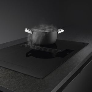 SMEG Classica Hotte induction 83cm Multizone, 4 foyers, filtre charbon, noir HOBD382MB2