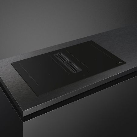 SMEG Universel hotte intégrée induction 83cm, multizone, 650 m³/h, sécurité, HOBD482D2
