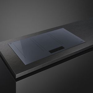 SMEG Linéa Table induction 90cm 6 foyers 3 Multizone Sécurité SIM1964DG