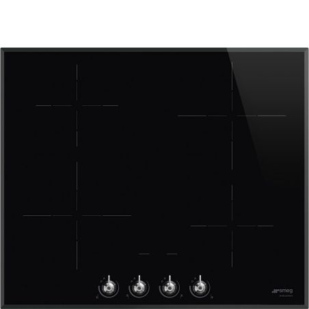 SMEG Classica SI364BM – Table induction 60 cm, 4 foyers avec booster, sécurité enfants, verre
