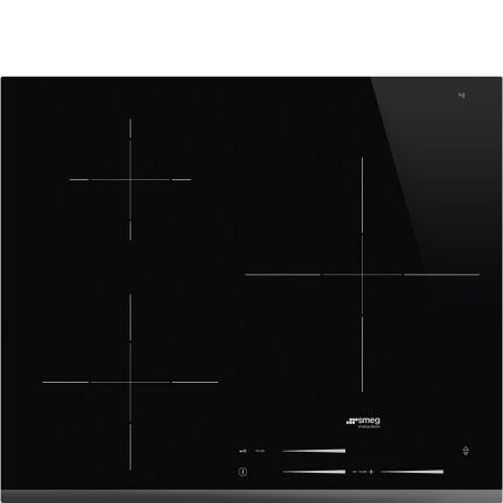 SMEG Universel SI7633B1 - Table induction 60cm, 3 foyers, booster, sécurité enfants, commandes slider