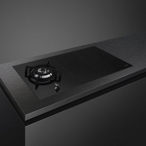 SMEG Classica table de cuisson mixte 90cm, Multizone, Booster, Noir PM3953D