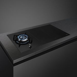 SMEG Classica table de cuisson mixte 90cm, Multizone, Booster, Noir PM3953D