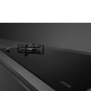 SMEG Classica table de cuisson mixte 90cm, Multizone, Booster, Noir PM3953D