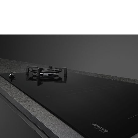 SMEG Classica table de cuisson mixte 90cm, Multizone, Booster, Noir PM3953D