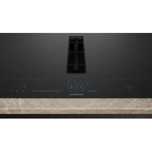 Table induction SIEMENS iQ700 avec hotte intégrée 80 cm Noir EX87BNX68E