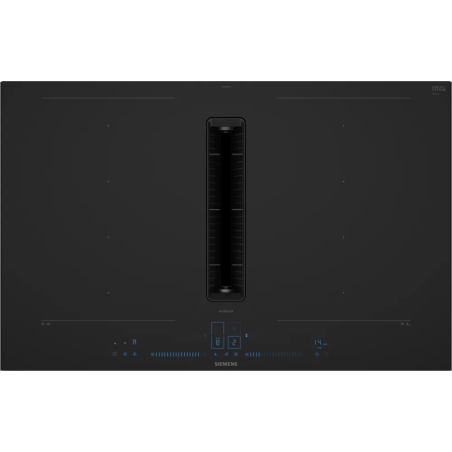 Table induction SIEMENS iQ700 avec hotte intégrée 80 cm Noir EX87BNX68E