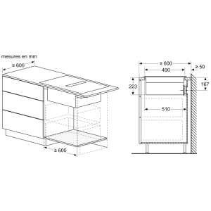 Table induction SIEMENS iQ700 avec hotte intégrée 80 cm Noir EX87BNX68E