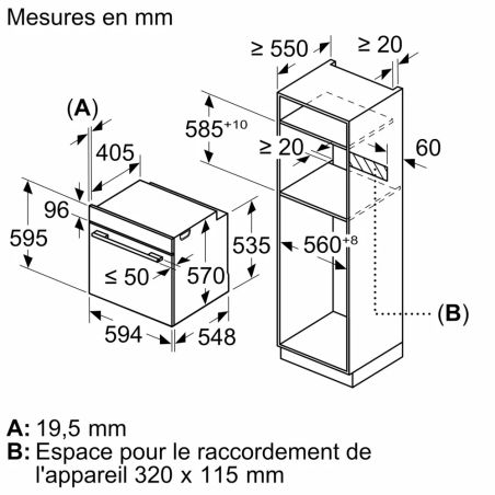 Four encastrable Bosch HBA572BB4 | 71 L | Chaleur tournante