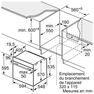 Four encastrable Bosch HBA572BB4 | 71 L | Chaleur tournante