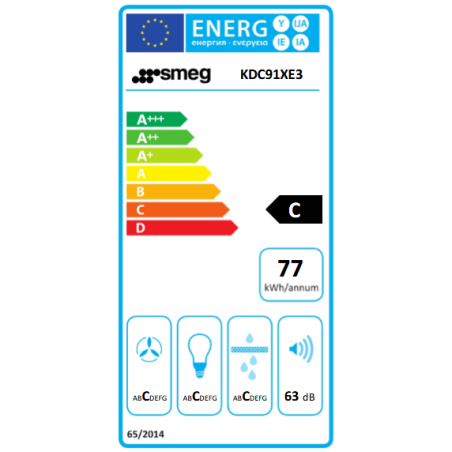 Hotte SMEG Universel 90cm inox satiné, aspiration 620 m³/h, KDC91XE3, LED, filtres alu