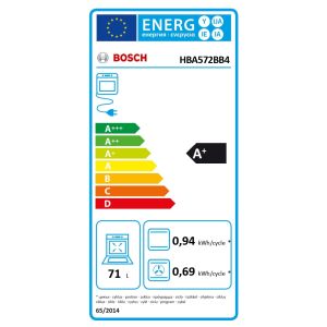 Four encastrable Bosch HBA572BB4 | 71 L | Chaleur tournante
