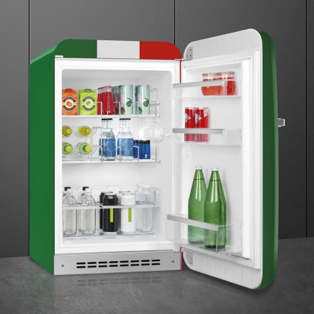 Smeg Années 50 Réfrigérateur 55cm décor Drapeau Italien, LED, 135L, automatique FAB10HRDIT6