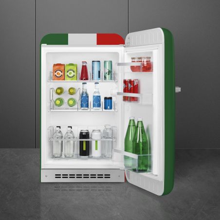 Smeg Années 50 Réfrigérateur 55cm décor Drapeau Italien, LED, 135L, automatique FAB10HRDIT6