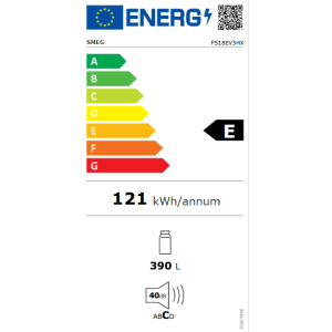 Smeg Universel FS18EV3HX Réfrigérateur 60cm Inox froid ventilé 389L
