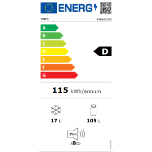 Smeg Années 50 réfrigérateur 1 porte 122L - 35 dB(A) | FAB10L6