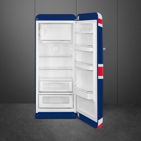 Smeg Union Jack FAB28RDUJ6 – Réfrigérateur Années 50, 270L, Froid brassé, Inverter, Classe C, 60 cm
