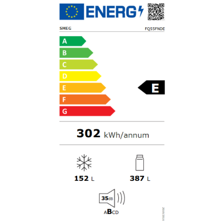 Réfrigérateur Universel Noir 182 cm, Froid ventilé, LED, 539L, Inverter, FQ55FNDE