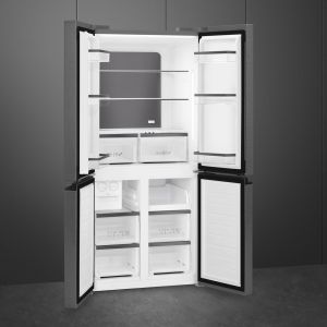 Réfrigérateur Universel 4 portes Dark Grey Inox Look 488L, Froid ventilé, LED, FQI48KD