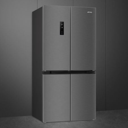 Réfrigérateur Universel 4 portes Dark Grey Inox Look 488L, Froid ventilé, LED, FQI48KD