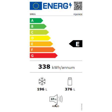 Smeg Universel FQ60NDE 4 portes 90cm réfrigérateur, LED, froid ventilé, 572L
