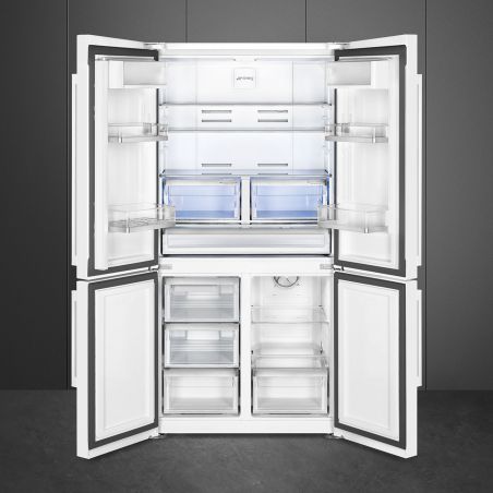 Réfrigérateur Smeg 4 portes universel 90cm blanc, double circuit, LED, Inverter FQ60BDE