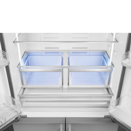 Smeg FQ60XE, réfrigérateur 4 portes 91 cm Inox, volume 541 l, froid ventilé, LED