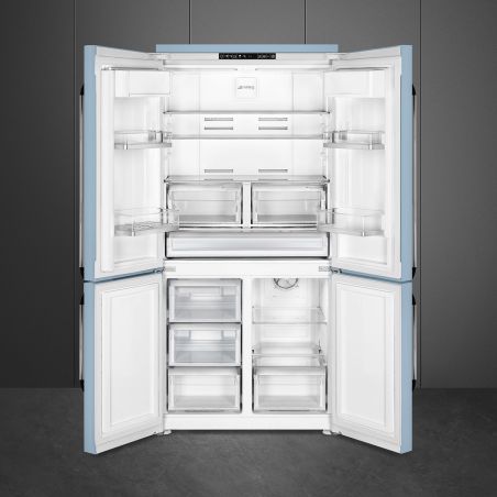 Smeg Victoria réfrigérateur 4 portes 915mm froid ventilé 572L Bleu Azur FQ960PB6
