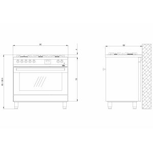 Piano de cuisson Lofra VENEZIA 90 cm 1 four| Cuisinières Grande Largeur