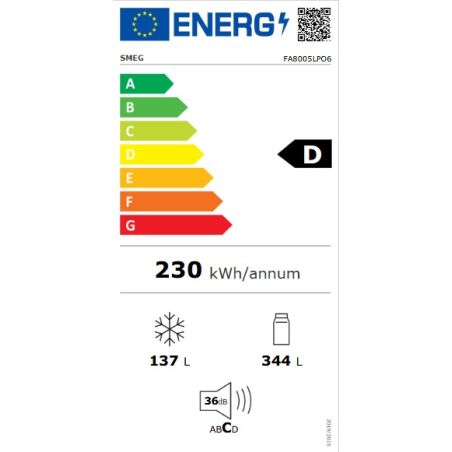 Réfrigérateur combiné Smeg FA8005LPO6 70cm crème 481L