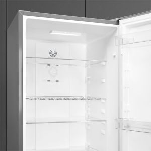 SMEG RC18XDNE combiné inox look, 60 cm, froid ventilé, LED, Eco, réversible