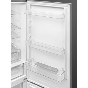 SMEG RC18XDNE combiné inox look, 60 cm, froid ventilé, LED, Eco, réversible