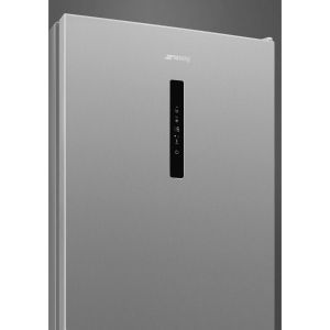 SMEG RC18XDNE combiné inox look, 60 cm, froid ventilé, LED, Eco, réversible
