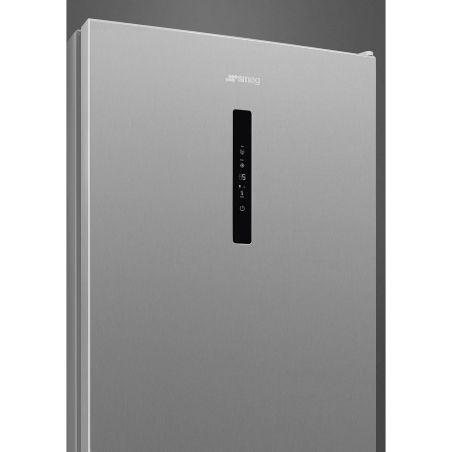 SMEG RC18XDNE combiné inox look, 60 cm, froid ventilé, LED, Eco, réversible