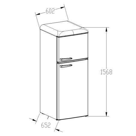 Réfrigérateur rétro 280L Lofra 42dB finition chrome IGT280D/1